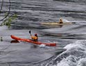 Ocean kayakers at Skookumchuck Reverse Tidal Waters