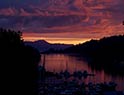 Spectacular view of the sunset on the harbour